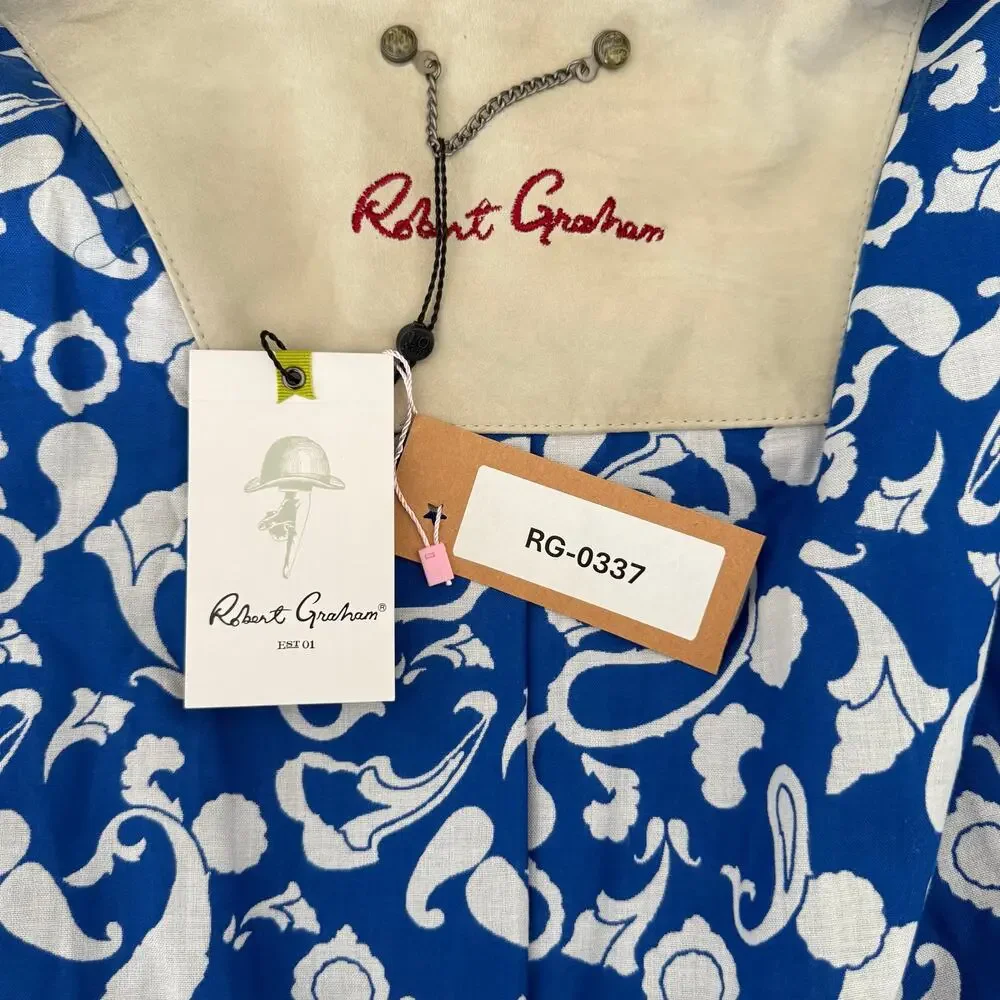 Robert Graham Casual Cream Suede Sport Coat Blazer Jacket Size 40